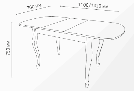 Стол обеденный Прага-1 раздвижной с ящиком опора массив МТ9 